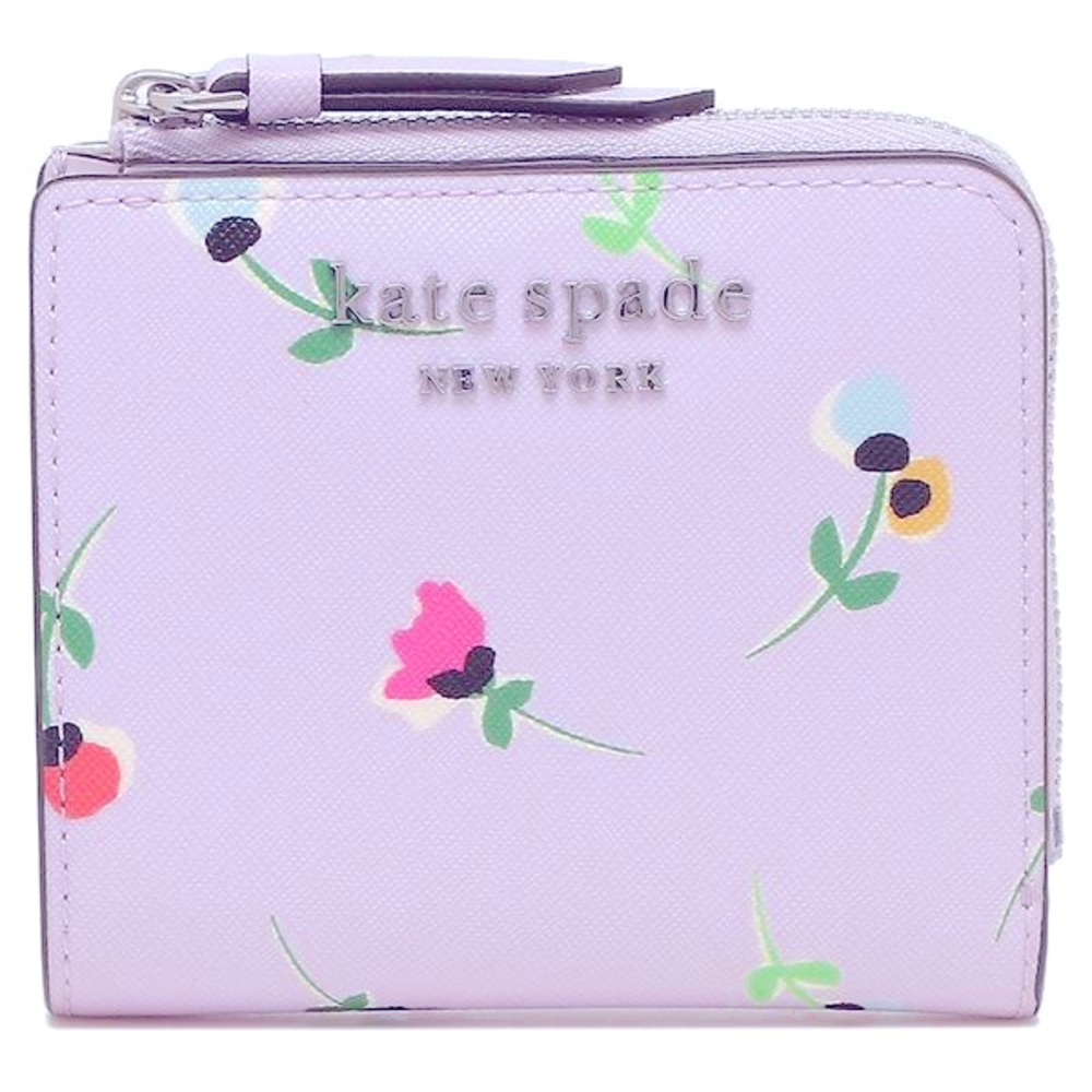 kate spade -cameron wildflower l-zip bifold wallet